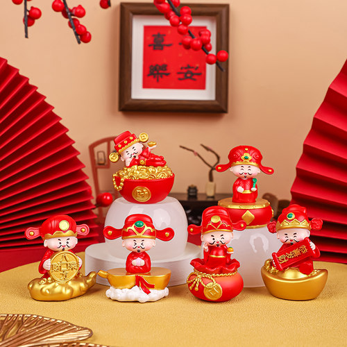 全越财气盈门财神摆件玄关装饰