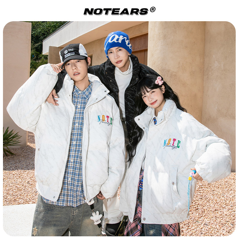 【扎染灯芯绒】休闲百搭立领棉服冬季保暖加厚情侣款上衣外套M012