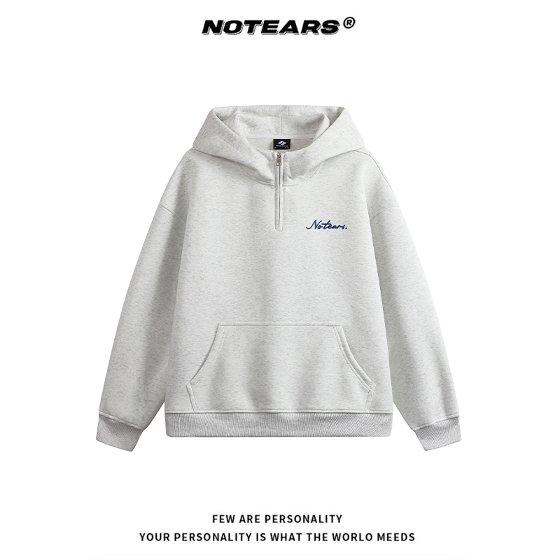 【重磅380g】 美式潮流学院风休闲刺绣卫衣情侣款连帽上衣WY2800