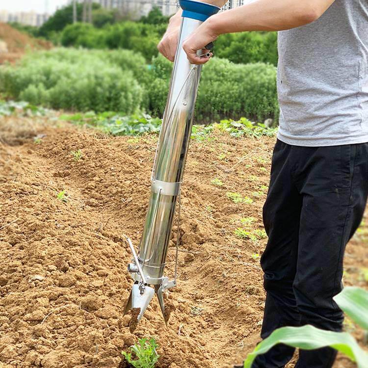 烤烟茶叶幼苗栽苗器蔬菜瓜苗定植移栽机便携式农用手提施肥播种器