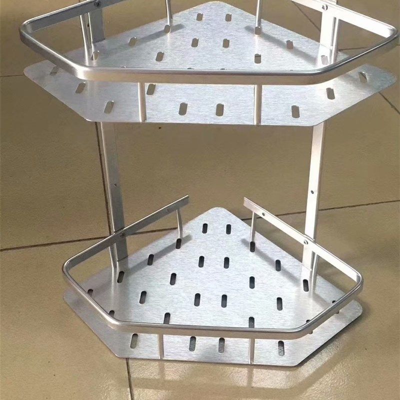 太空铝双层转角架网篮厨房壁挂架浴室置物架拐角架三角架