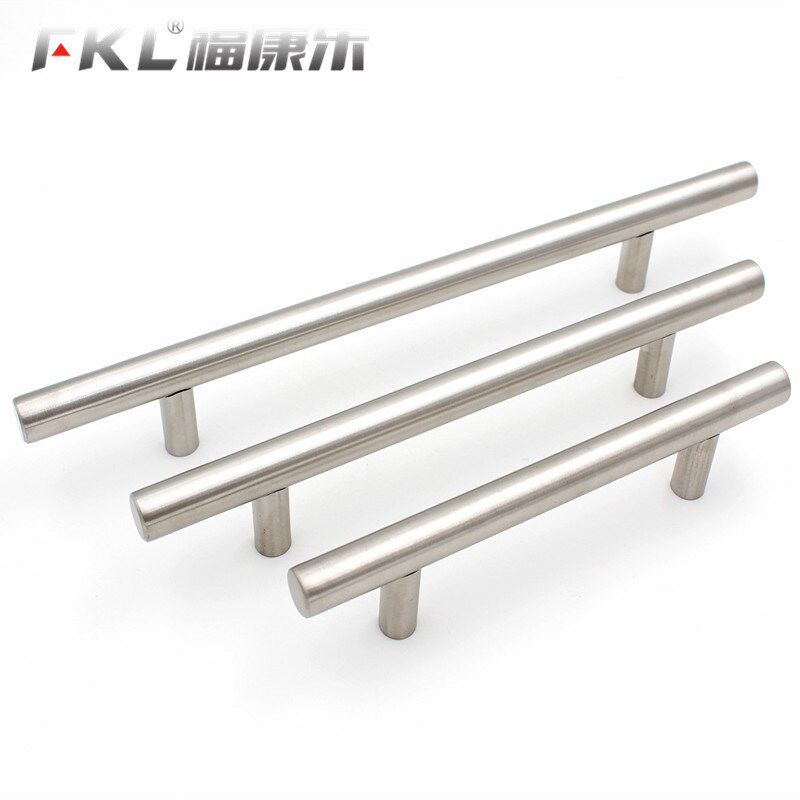 不锈钢拉手抽屉橱柜衣柜门加长把手现代简约拉丝直径12mm明装拉手