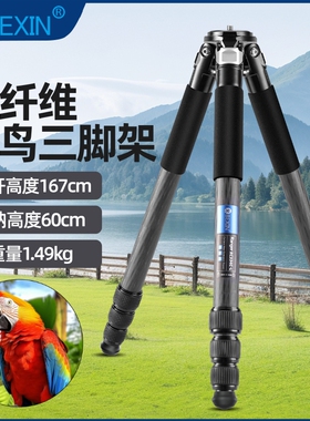 专业碳纤维三脚架单反相机户外旅行拍照摄影摄像无中轴便携长焦拍鸟液压云台支架