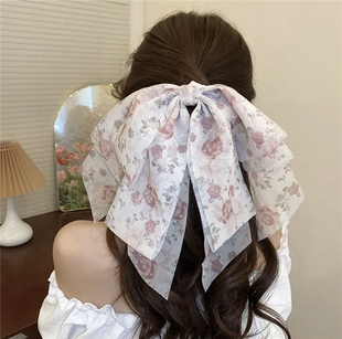 发夹顶夹碎发蝴蝶结弹簧夹后脑勺网纱夹子超仙甜美2024年新款 头饰