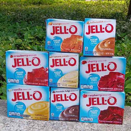 Jello sugar free gelatin美国进口杰乐速溶布丁粉 无加糖果冻粉