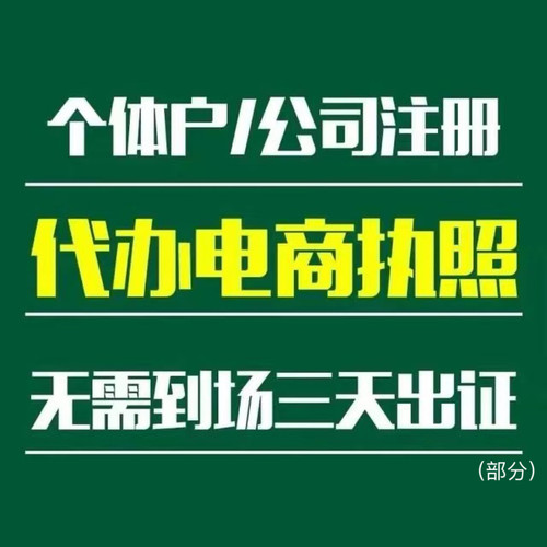 电商个体户公司工商营业执照注册注销年审检报代办理抖音海南广州