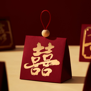 喜糖盒新款中式喜糖袋包装盒伴手礼结婚糖盒订婚专用婚礼礼盒空盒