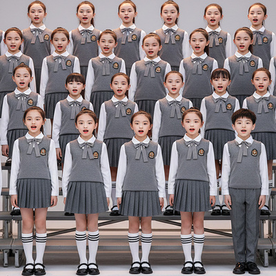 元旦儿童合唱团爱国朗诵比赛演出服男女童初中小学生红歌演讲服装