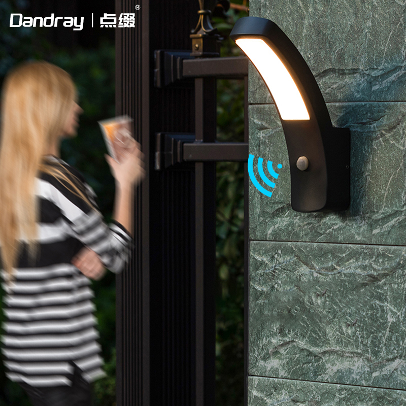 高端人体感应入户大门灯防水简约室外照明别墅庭院露台灯接线壁灯