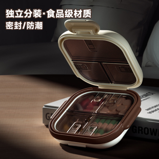 日式药盒便携式分装一日三餐密封防潮迷你小药盒子一周七天随身品