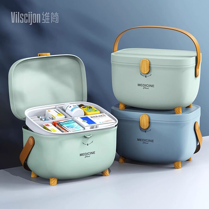 家庭用药箱北欧风药品物收纳盒特大容量儿童急救箱多层分类医药箱