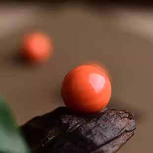 天然台湾宝石陌陌橘黄色单珠手串