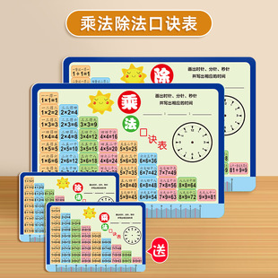 乘法口诀表卡片一二年级小学生九九乘法除法口诀表学习卡片全套