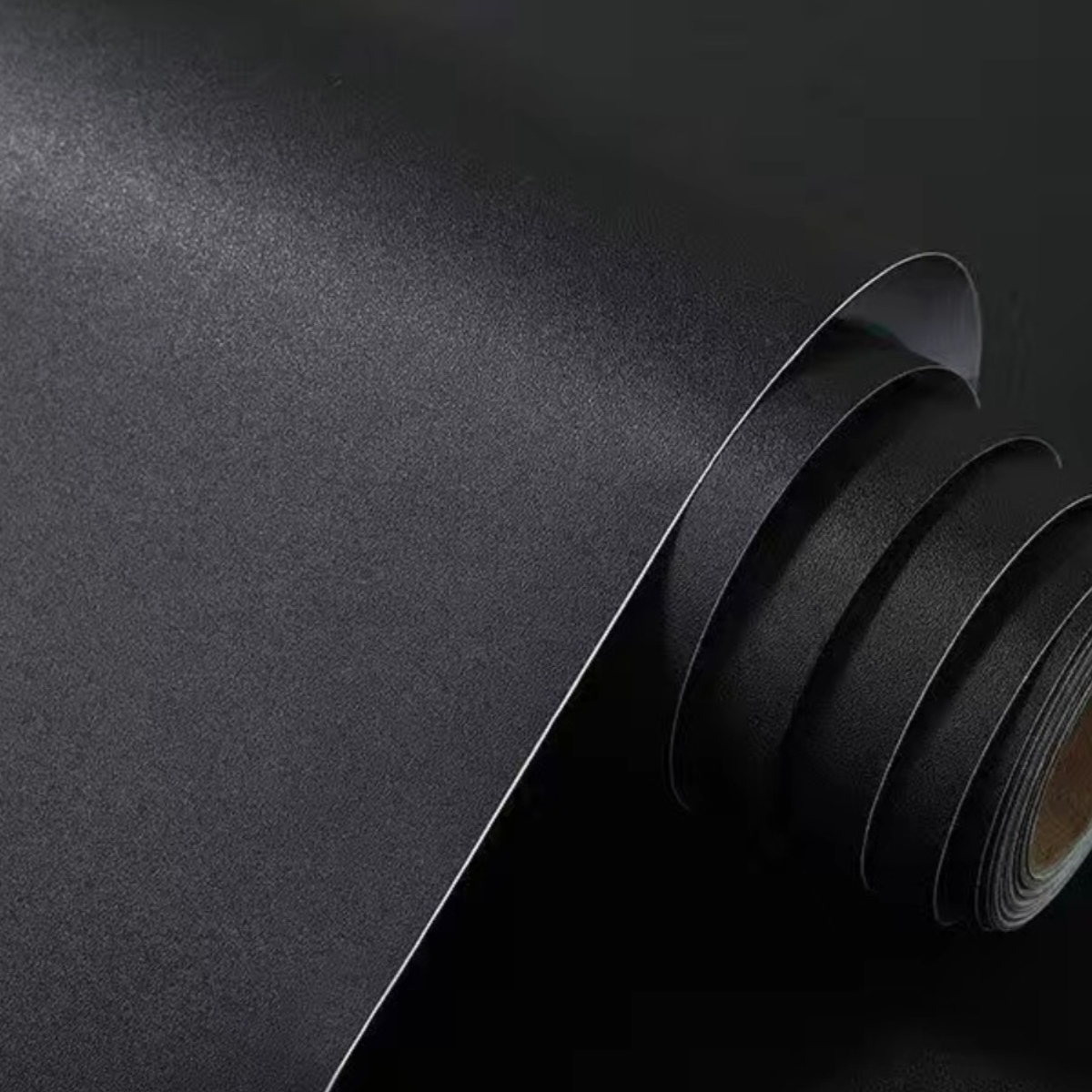 纯黑色家具翻新贴纸防水衣柜柜子墙纸自粘壁纸桌面柜门自贴手工贴