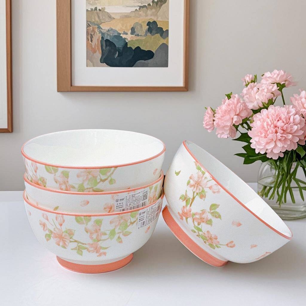 家用加厚陶瓷饭碗釉下彩大号防烫5英寸中式陶瓷饭碗耐高温米饭碗