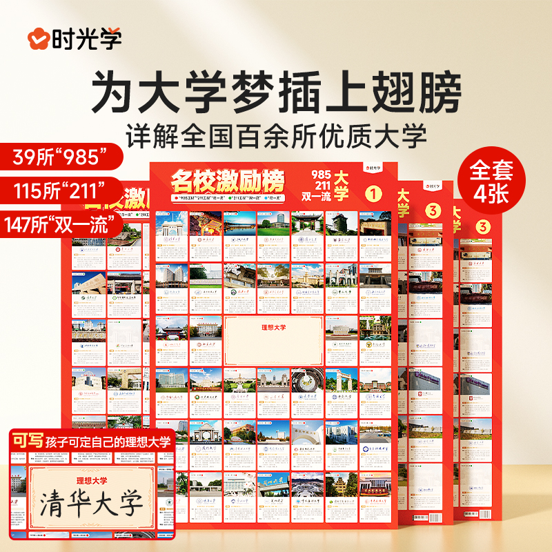 时光学名校激励榜目标墙贴