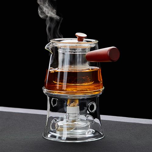 玻璃花茶壶酒精底座茶炉家用围炉煮茶器功夫茶具套装加热明火底座