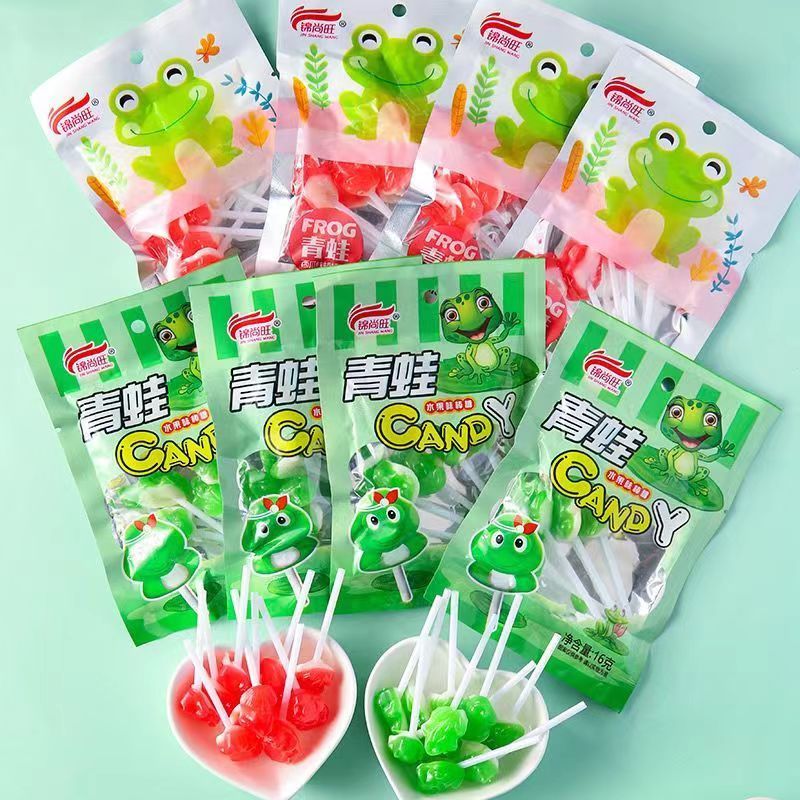 青蛙糖小时候水果味棒棒糖网红糖果西瓜味童年8090后怀旧零食小吃