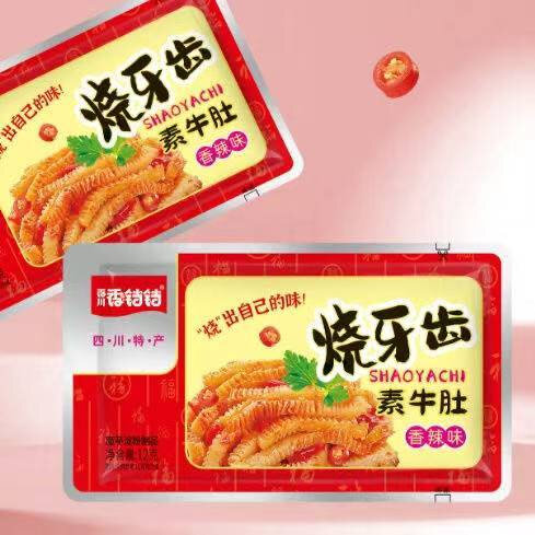 香铛铛烧牙齿魔芋素毛肚素牛肚缺麻辣解馋小零食辣味零食网红爆款