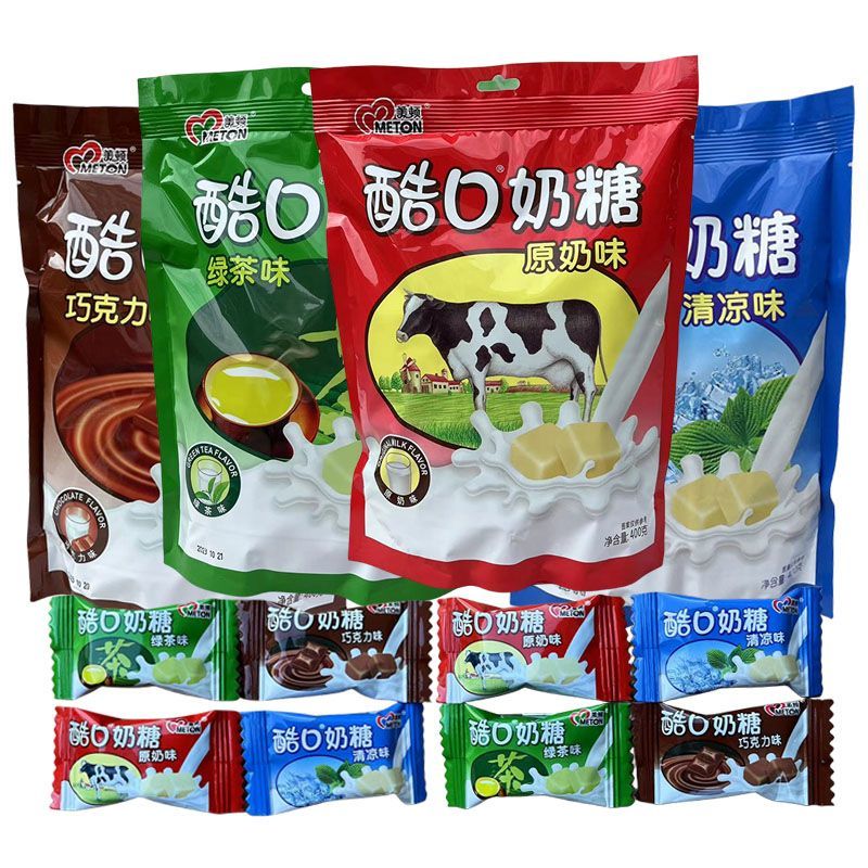 美顿酷口奶糖 混合口味糖果年货喜糖巧克力绿茶清凉原奶味