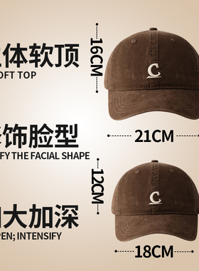 方圆脸适合的棒球帽女2025新款大头围帽子宽帽檐大脸显脸小鸭舌帽