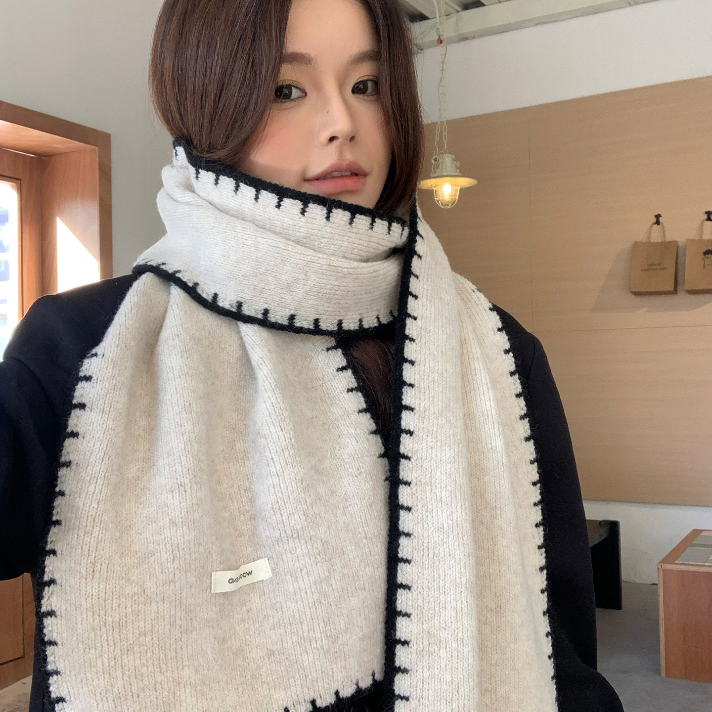 保暖防寒护颈围脖高级感针织围巾