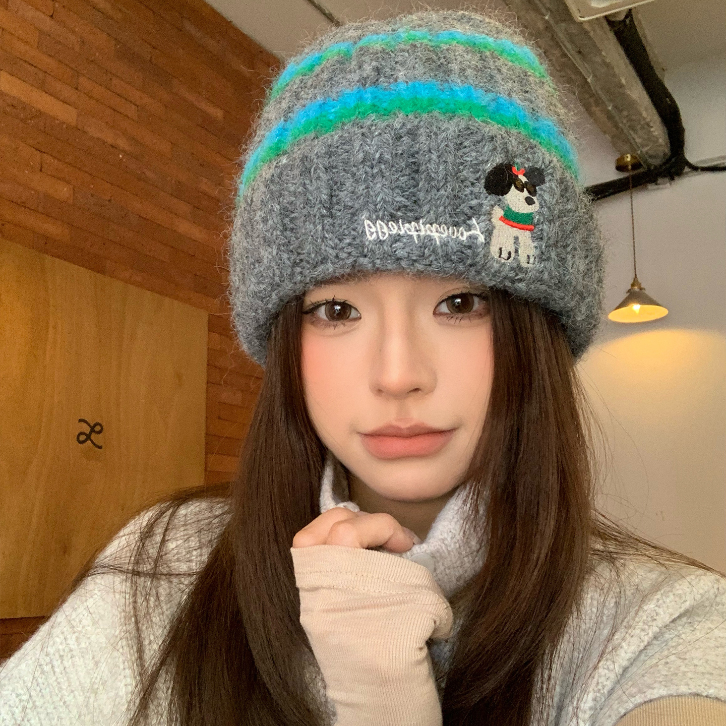 大脸显脸小针织帽大头围保暖帽子