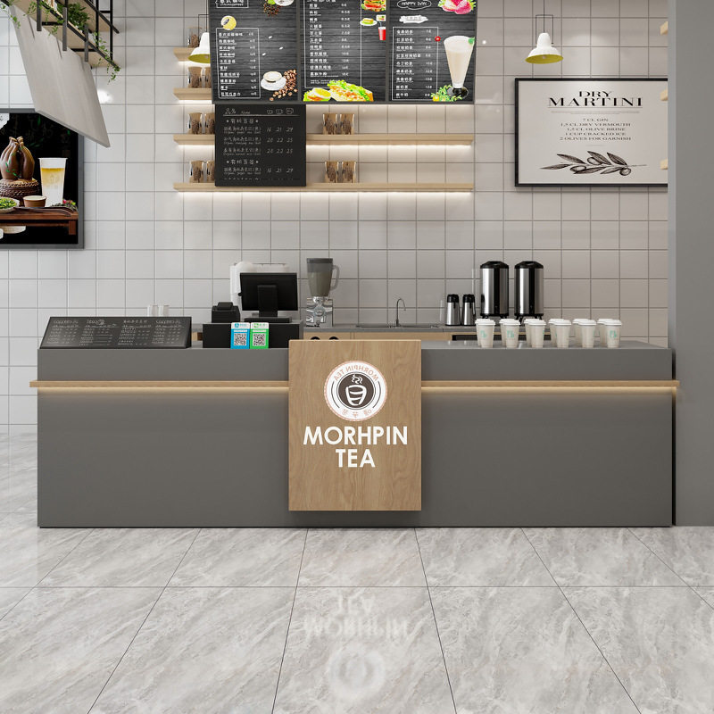 简约现代奶茶店水吧台商用宠物店店铺小型柜台餐厅美发店接待前台