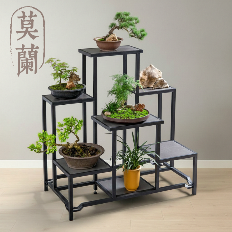 铝合金花架几架七连盆景架多层架创意多功能架定制款花架森系花架