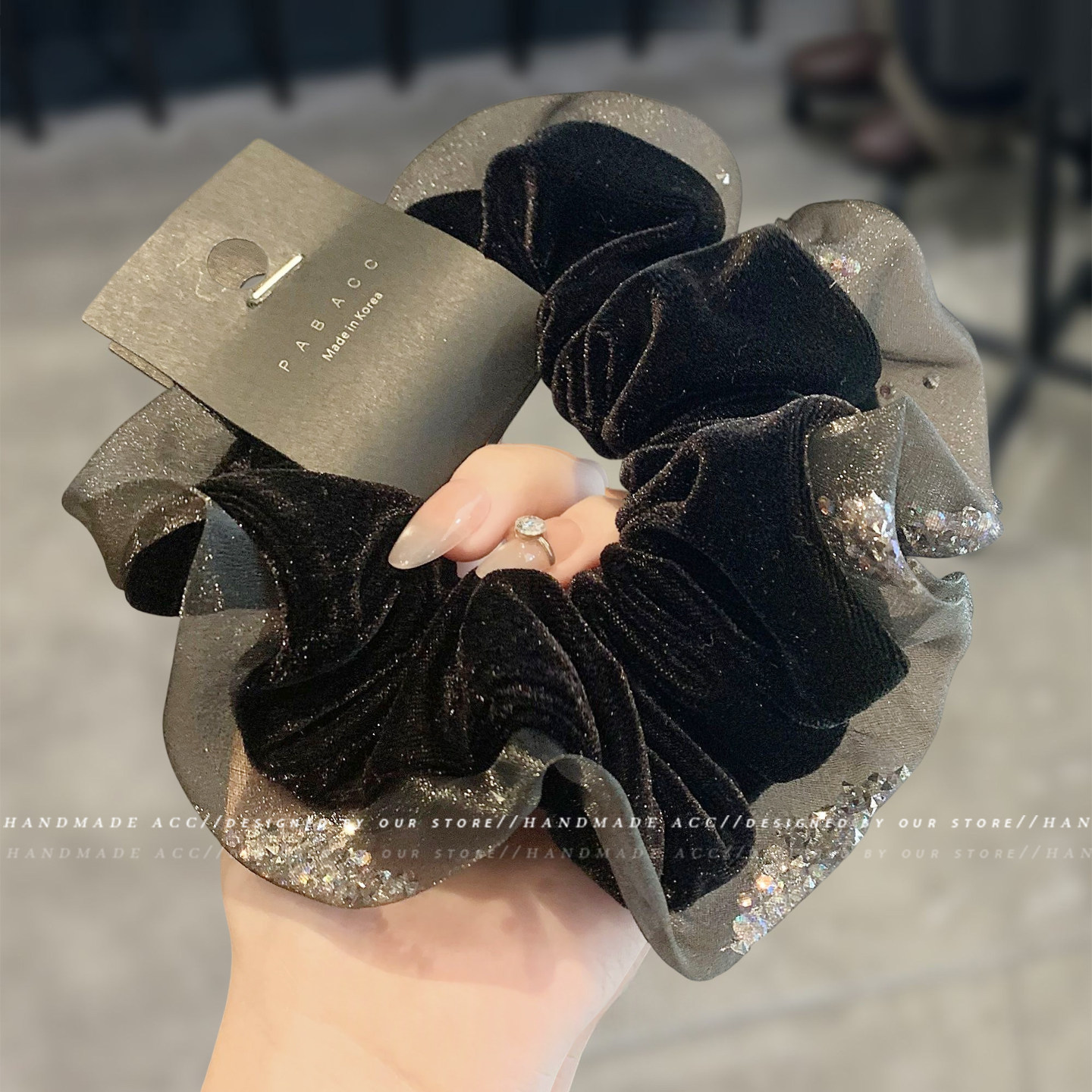 网纱水钻丝绒大肠发圈超大号扎头发绳头花头饰女2025新款头绳发饰,饰品/流行首饰/时尚饰品新,发饰,淘宝优惠券,粉丝福利购,淘宝优惠卷