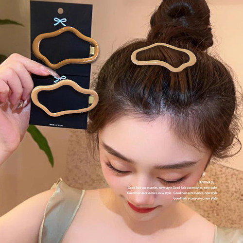 发夹简约镂空云朵边夹大号侧边