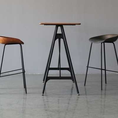 吧台椅家用简约工业风前台椅复古吧椅皮艺网红铁艺酒吧高脚凳现货