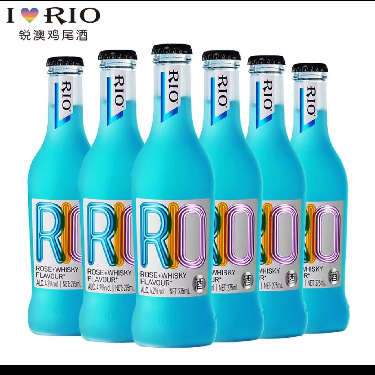 Rio锐澳鸡尾酒玻璃瓶275ml气泡水蜜桃味预调酒女士低度甜酒微醺果