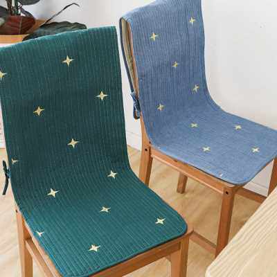 水洗棉椅子星光坐垫靠垫一体连体四季餐桌椅套套装防滑座椅垫收纳