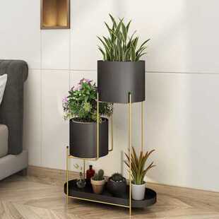 高档室内轻奢花架子客厅落地式多层置物架北欧阳台简约现代花盆架