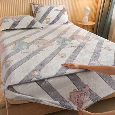 珊瑚法兰绒床笠加厚牛奶绒面床罩床垫保护套冬季儿童2022新款床套