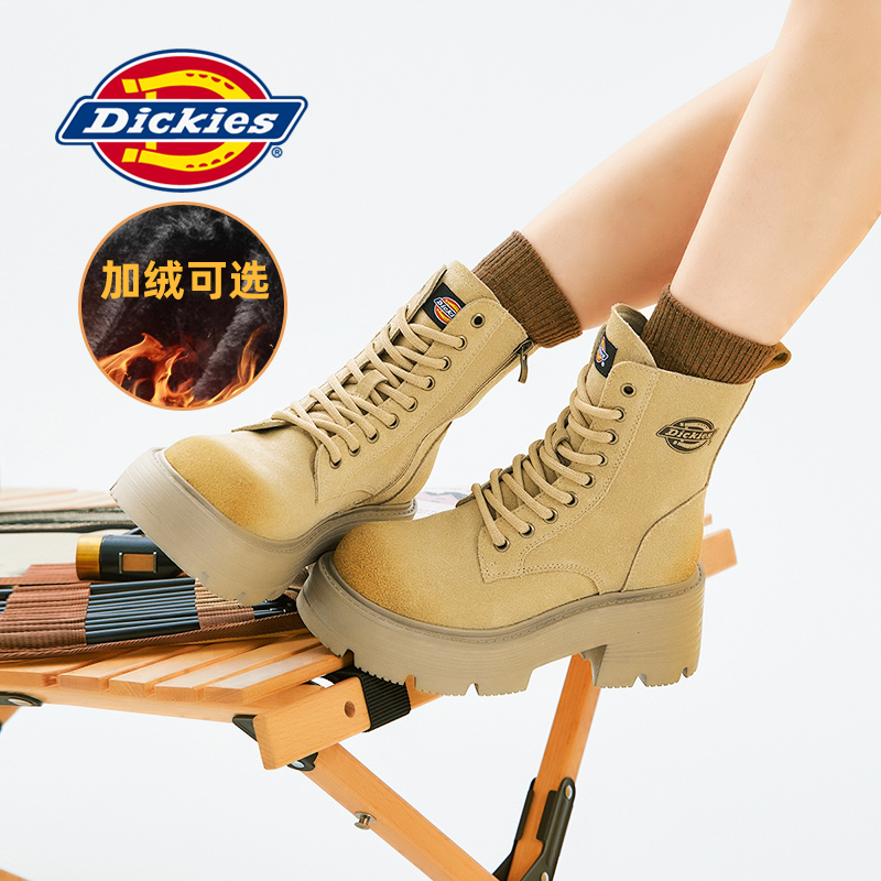 Dickies厚底马丁靴女增高短靴