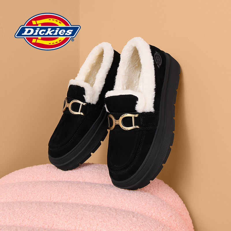 Dickies棉鞋女鞋加绒保暖乐福鞋