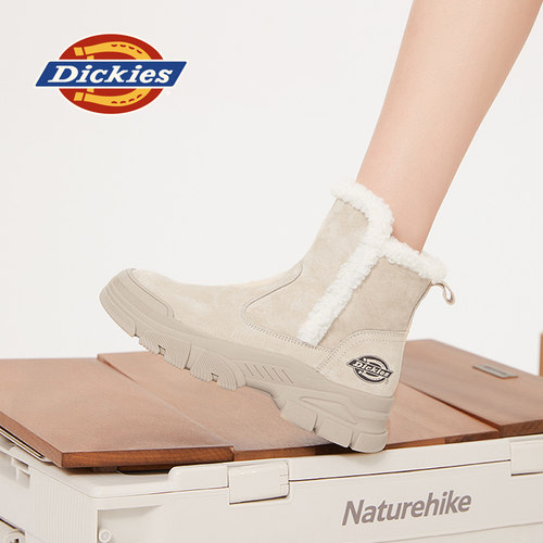 Dickies雪地靴女短靴加绒马丁靴