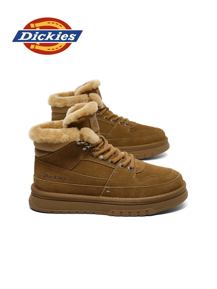 DICKIES 스노우 부츠 남성 2024 겨울 신작 풀 벨벳 따뜻한 면화 영하 내한성 남성용 짧은 부츠