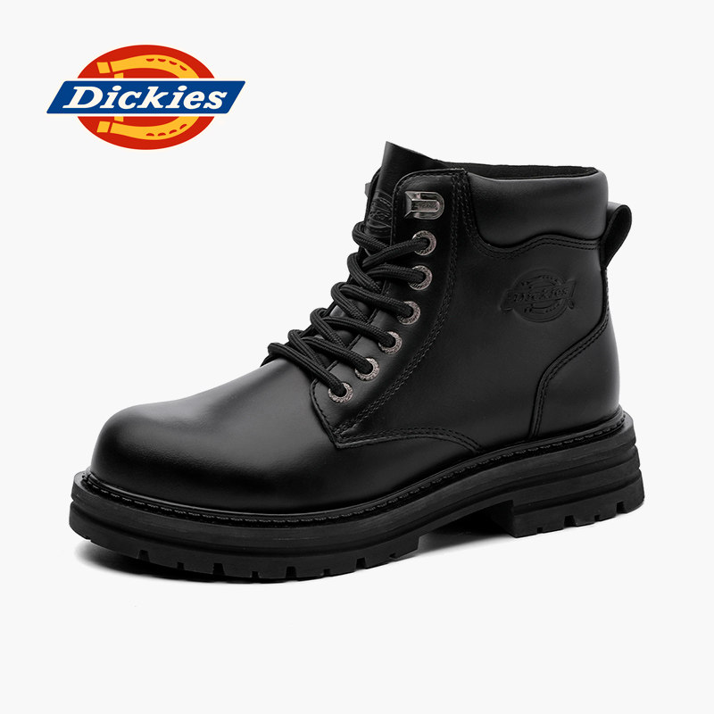 Dickies马丁靴男鞋短靴2026新款春秋靴子男真皮英伦高帮时尚皮靴