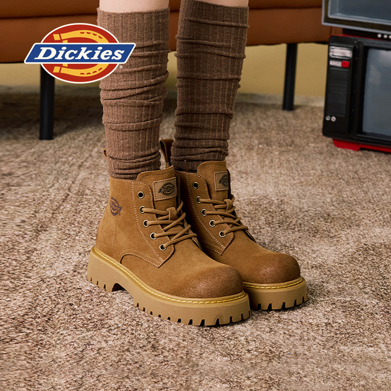 Dickies马丁靴女鞋厚底增高靴子
