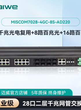 【迈威】28口千兆/万兆工业交换机 二层网管型环网交换机 MISCOM7028/7020G/7028G/7028GX-4GC/4GF系列