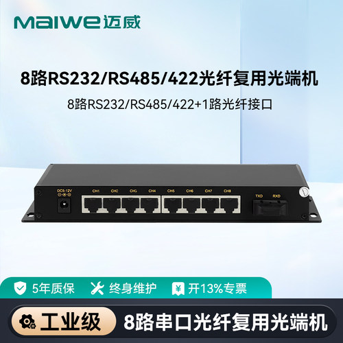 maiwe迈威8路串口光纤收发器