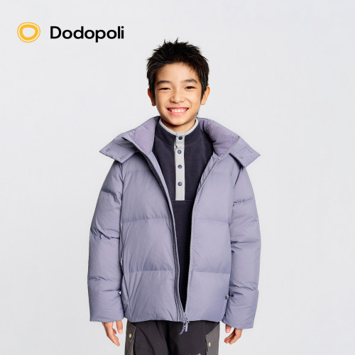 Dodopoli儿童防泼水羽绒服90绒加厚保暖冬季男女运动休闲连帽外套