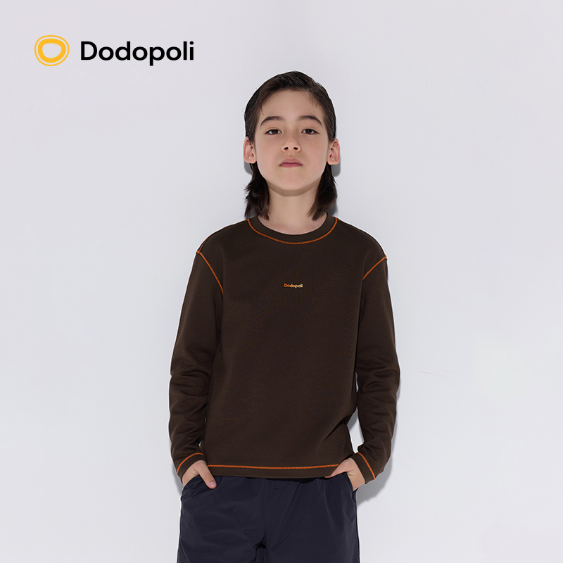 Dodopoli儿童长袖T恤吸汗排汗透气抗菌男女童秋冬打底衫运动上衣