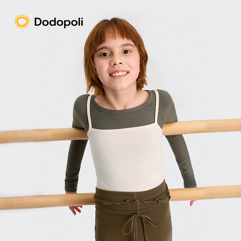 女童吊带针织衫舞蹈训练服