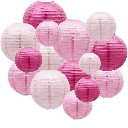 纸灯笼粉色结婚拍照道具节日装扮生日周岁礼幼儿园diy