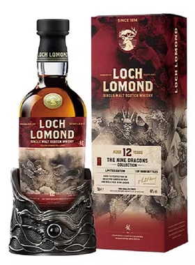 罗曼湖12年龙年限定苏格兰单一麦芽威士忌Loch Lomond 带底座