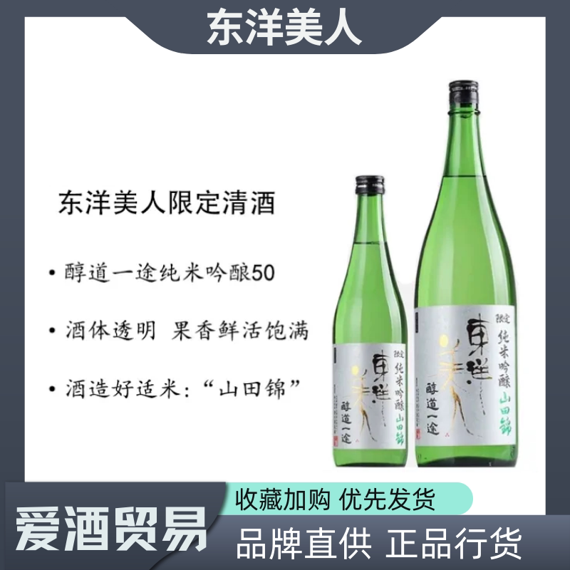 日本原装进口东洋美人限定酒醇道一途纯米吟酿50山田锦清酒1800ml
